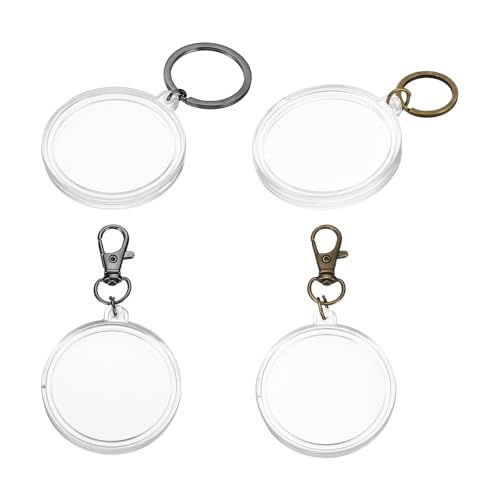 Portamonedas de plástico PATIKIL 40mm con llavero, 4 unidades