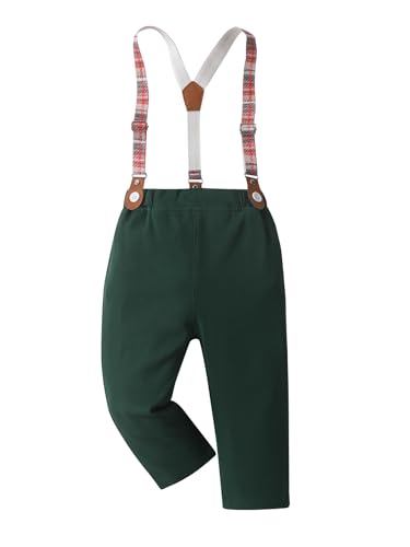 Image of Boarnseorl Baby Boys Pants Sets, Infant Long Sleeve Shirt + Pants + Bow Tie + Suspenders Outfits