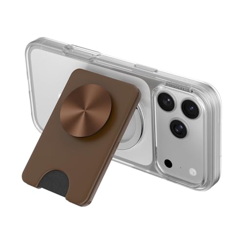 Image of PopSockets Kick-Out Wallet for MagSafe, Adjustable Kickstand, Magnetic Stand, Neutral - Cocoa Radial