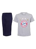 ✅ T-Shirt mit Rundhalsausschnitt und großem FC Bayern München-Logo auf Brusthöhe in grau