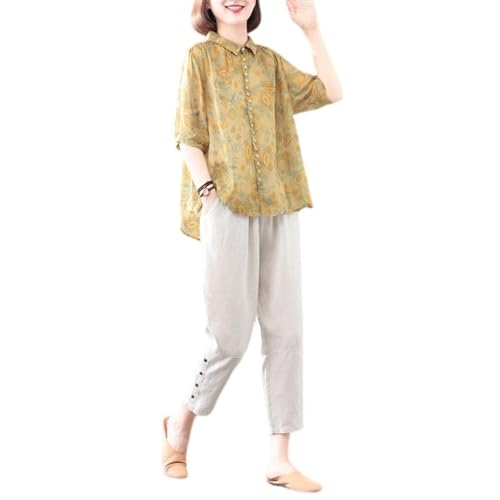 Blusa de estilo coreano antifrescor con estampado floral de dos piezas