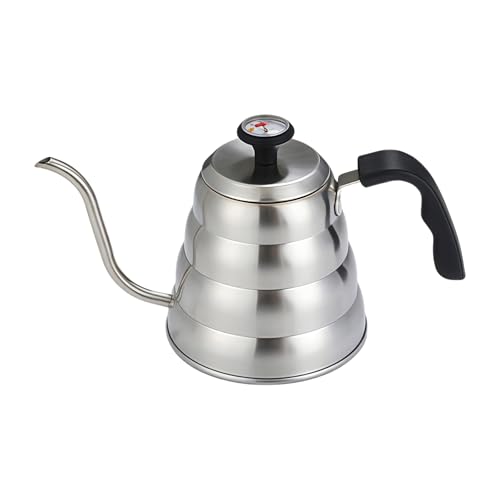 Kaeltsyn Cafetera de goteo manual profesional de 1, 2 litros de capacidad con seguimiento de temperatura real y estrecho Hervidor de agua de café de buena precisión