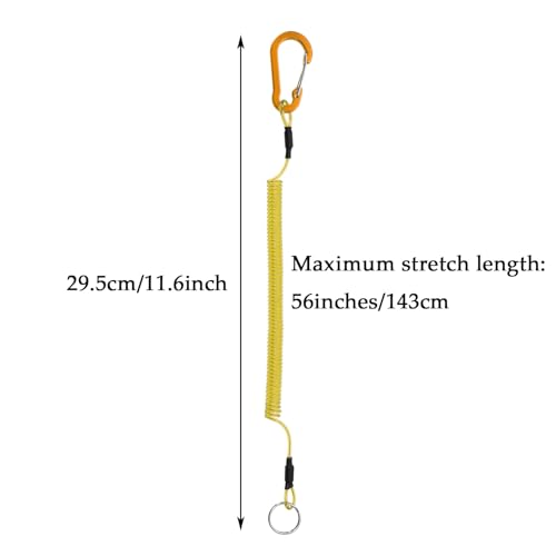 Mini Skater 6 Pcs Retractable Safety Coiled Lanyard Steel Wire Fishing Pliers Tools Lanyard with Aluminium Alloy Clip Kayak Gear Tether for Boating Fishing (Multicolor & Multicolor) - Thumbnail 2