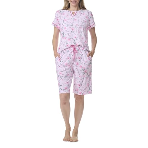 Image of Karen Neuburger Women's Plus Size Short Sleeve Bermuda Short Pajama Set