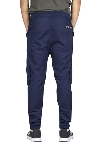 Image of KARTAVYA Cotton Cargo Track Pant for Men, Men's Regular Fit Track Pants Lower with Multi-Pockets & Side Pockets, Regular Fit for Men Track, Pajama for Men