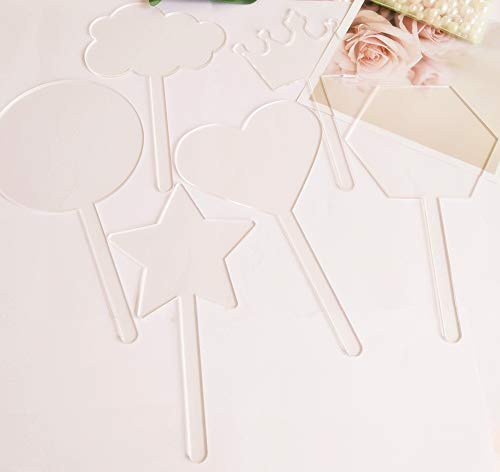 12Pcs Round Clear Acrylic Cake Toppers, Personalised Cake Topper, Diy Cake Topper, Cake Topper Blanks For Wedding, Birthday Festival Party Cake Decorations #TOP7