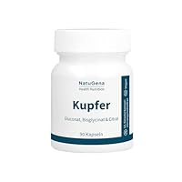 NatuGena Kupfer Komplex, 3 Kupferformen Gluconat Bisglycinat Citrat, Nerven- & Immunsystem, Haut- & Haarpigmentierung, Zellschutz antioxidativ, deutsche Herstellung, 90 Kapseln (3-Monats-Packung)