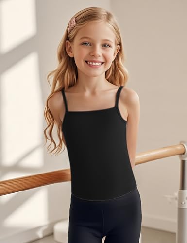 Image of Auranso Girls Undershirts Kids Camisole Toddler Adjustable Straps Tank Tops