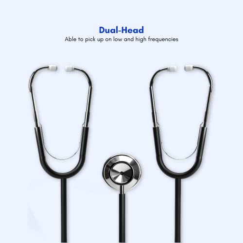 Teaching Black Dual-Head Stethoscope with Shared Chestpiece for Nurse, Doctor, Teacher, and Medical Training - Thumbnail 3