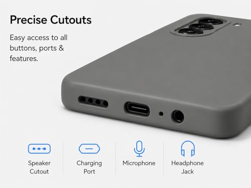 Image of FIRST MART Silicone Back Cover for OnePlus Nord CE 6 lite | Matte Grey Anti-Slip Grip Case, Precise Cutouts, Scratch Resistant, Slim Fit | Pack of 1