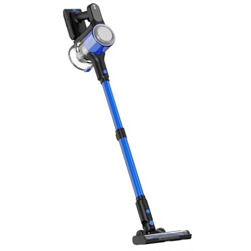 Aspiradora sin Cable, 36KPa/500W/60Min Aspirador sin Cable con 3 Modos, Pantalla, Cepillo Antienredos, Cargador de Pared, Aspirador Escoba Silencioso para Pelo de Animales/Alfombras/Suelos/Coches