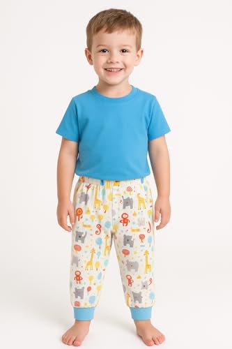 Image of EIO Unisex Cotton Pajama Pants for Boys & Girls Combo Pack | Kids & Baby Soft Sleepwear Pyjamas Combo Pack | Toddler Breathable Nightwear Bottoms