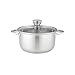 Florina Matteo 16 cm 1,9 L Edelstahltopf mit Glasdeckel | Für Induktion, Gas, Elektro, Ceran | Messskala innen | Spülmaschinengeeignet | Hitzebeständiger Deckel | Langlebig & robust
