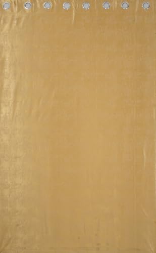 Image of 70-75% Room Darkening Window Curtains 5 Feet Long Set of 2 pcs for Living Room | Premium Polyester Grommet Curtain Panel, Golden
