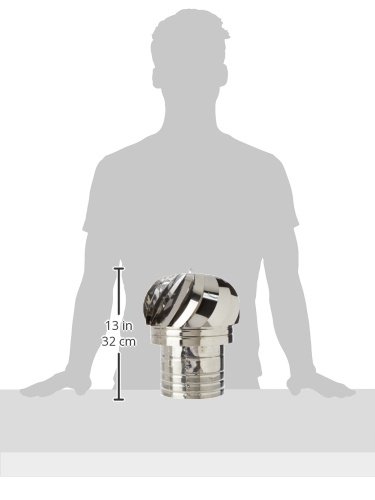 Tecnoforte Officine 9775365 Windschornstein aus Edelstahl, runder Boden, Durchmesser 15 cm