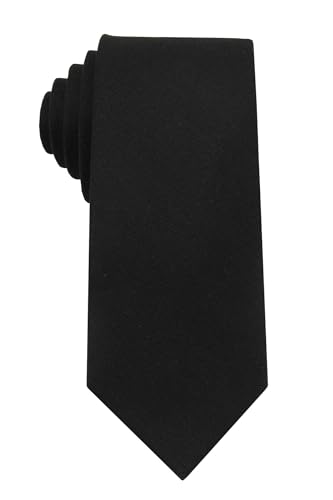 Image of Mens Solid Linen Ties - Slim Pattern Necktie for Men Wedding Groomsmen