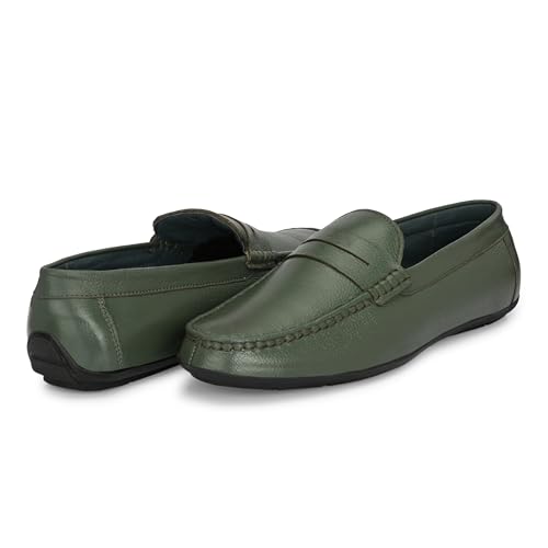 Image of Octa marc Men's Genuine Leather Loafer Shoes | Natural Rubber Sole with Soft Cushioned Insole | Classic Slip-On Design for Office, Party, Formal & Casual Wear
