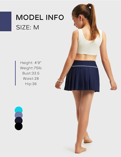 Image of FitsT4 Sports Girls Swim Skirts with Pocket & Shorts UPF 50+ Swimming Bottom Kids Bathing Skort for Surfing Beach Volleyball