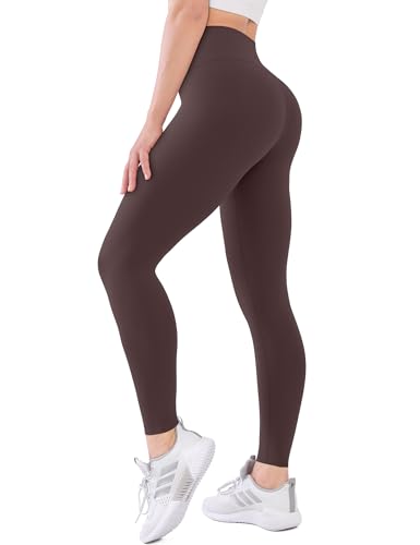 USAUPUP Leggings for Women Buttery Soft High Waisted Tummy Control Womens Yoga Legging Pants Brown