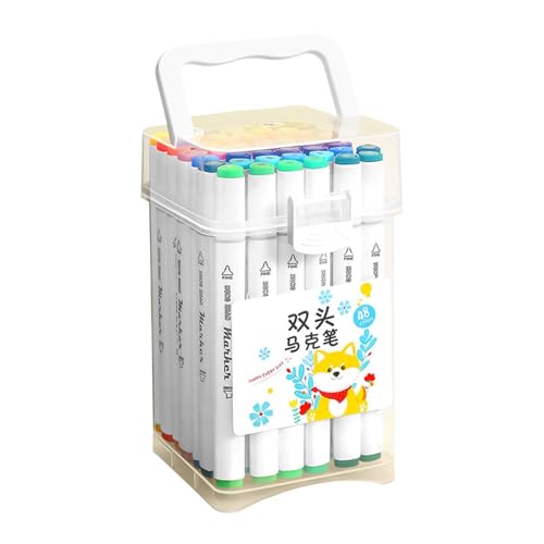 Zynphancer 塗料マーカー 48色 ダブルチップ ? 紙布木材対応 アートDIY用 携帯バッグ付き (48色)