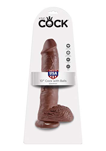 King Cock Pipedream Dildo met testikels met zuignap, bruin, 10 inch - Afbeelding 6