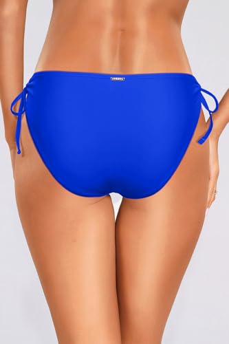 Image of Zmart String Tie Side Bikini Bottoms - Women Full Coverage Swimsuit Bottom Mid Rise Mid Waist Swim Bathing Suit Bottom
