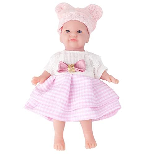 IVITA Mini Full Body Silicone Reborn Baby Doll - Realistic Newborn Girl (WG1572-16.5cm-123g)