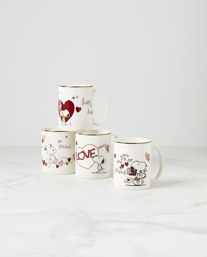Set de 4 Mugs Snoopy Día de San Valentín Lenox miniatura 2