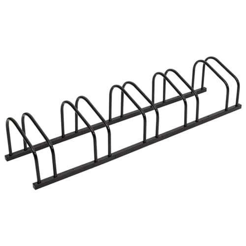 Gecheer Bicyclette pour 5 vélos en acier noir, support pour stationnement, usage intérieur et extérieur, garage et jardin