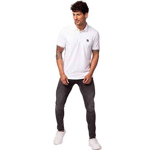 Image of Spykar Men's Slim Fit Polo Neck Half Sleeve Solid Casual T-Shirt