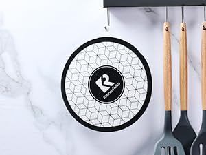 Image of KitchenRaku 2Pcs Silicone Induction Cooktop Protector Mat, 7.9 Inch, White | Protects Magnetic Cooktop from Scratches & Stains, 450℉ Heat Resistant, Reusable & Non-Slip, for microwave & oven use