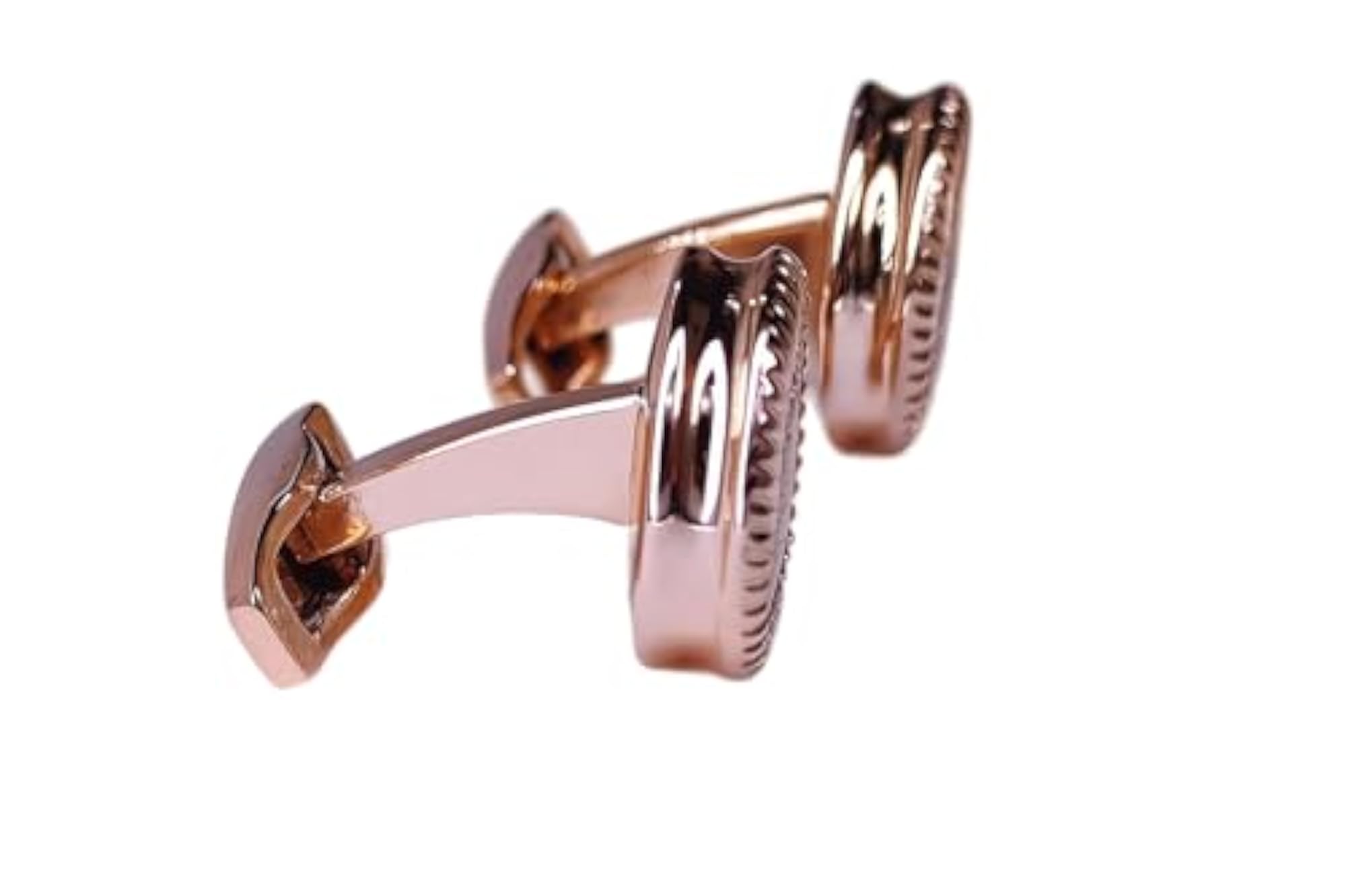 Men's Luxury Rose Gold Cufflinks with Black Shagreen Inlay