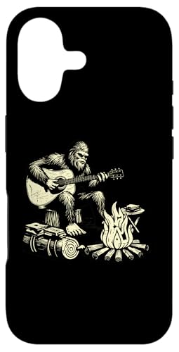 Camping Bigfoot Smore Rock Bigfoot Playing Guitar Campfire �X�}�z�P�[�X iPhone 17 �p
