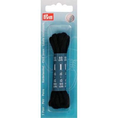 PrymCord Laces, Black, 60 cm x Ø 5 mm, Schwarz, 2 Stück