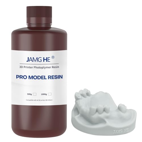 Jamghe 3D Printer Resin Dental Pro Model Resin Dental Prosthetic Model Resin for Crown and Bridge Model, Orthodontic Model, Implant Model etc. 500g(Light Grey)