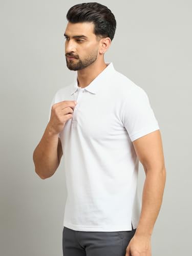 Image of Men's Half Sleeve Solid Cotton Polo T-Shirt | Premium Soft Fabric
