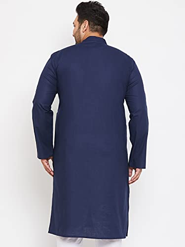 Image of VASTRAMAY Men's Cotton Blend Regular Fit Casual Plain Regular Plus Kurta