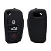 kwmobile Car Key Cover for Audi - Silicone Protective Key Fob Cover for Audi 3 Button Flip Key - Black