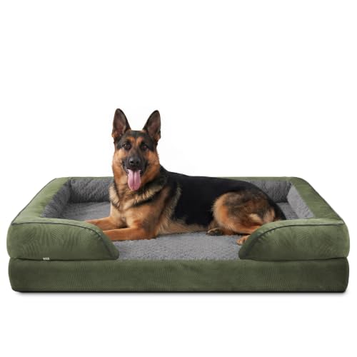 INVENHO Orthopedic Dog Bed for Extra Large Dogs, XXL Egg-Crate Foam Dog Couch with Washable Removable Cover, Waterproof Lining and Nonskid Bottom