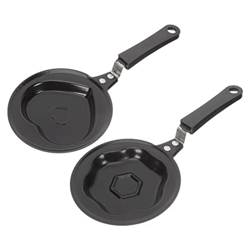 KICHOUSE 2 Piezas Sartén Para Panqueques Cacerola Tortita Horno Molde Para Panqueques De Desayuno Máquina De Torsión Sartenes Mollete Fritura Asa Para Panqueques Freír Planchar Black
