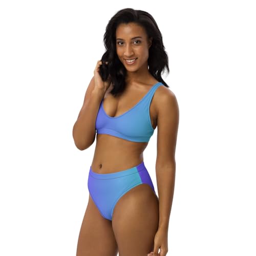 Bikini taille haute de luxe en tissu italien extensible et finitions main - 3