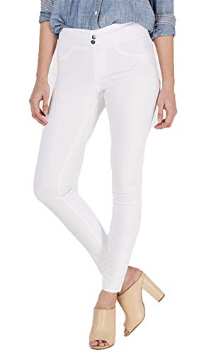 Skimmer denim blanc smooth pantacourt jean femme stretch