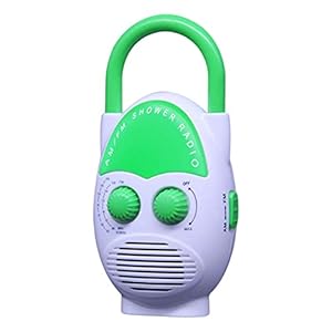 Baoblaze Draagbare hangende doucheradio met handgreep aan de bovenkant 3V 0,5W voor strandzwembad, ingebouwde luidspreker – groente