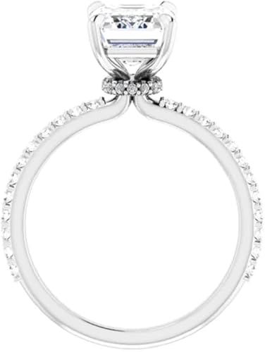 1CT-5CT Emerald Cut, VVS1 Colorless Moissanite, Engagement Ring Wedding Band Gold Silver Eternity Solitaire Halo Vintage Antique Promise Ring4