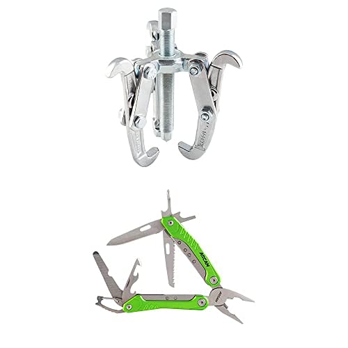Arcan Hardened 4-Inch Gear Puller with Reversible Jaws and Arcan 12 in 1 Multitool with Nylon Sheath