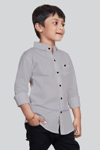 Image of Boys Solid Casual Shirt in Cotton Fabric