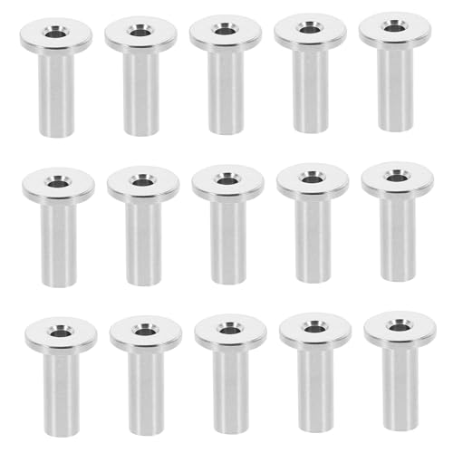 DONFAMDS 20個ステンレス製ケーブル保護スリーブ 屋外用耐摩耗ケーブルプロテクター ワイヤーロープ対応 木柱用デッキ手すりキット 高強防錆