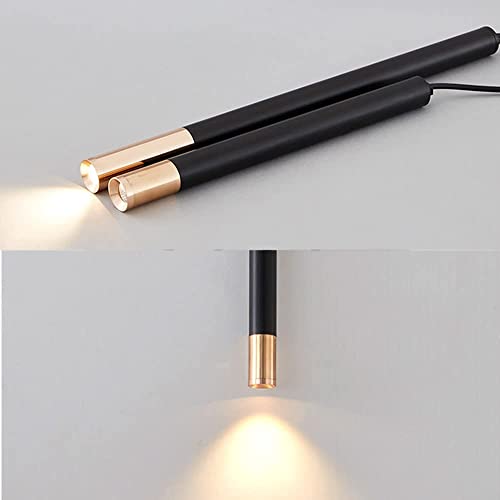 Lámpara colgante tubo largo LED de 3W y aluminio negro para techos de cocina modernos 2