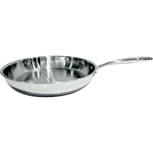 NERTHUS FIH 1578 – Stekpanna i Rostfritt Stål 3 Lager, Full Induction-Botten, Utan Beläggning, Kompatibel med Alla Spishällar, Professionell och Hållbar