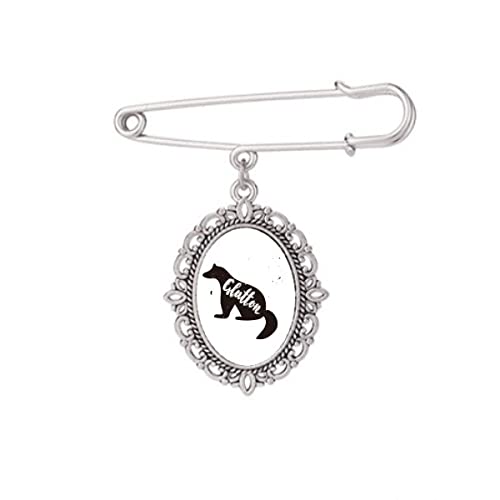 Broche animal noir et blanc Glutton en taille M pour accessoiriser une robe ou une chemise chic